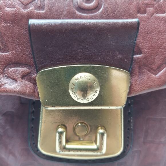 Marc By Marc Jacobs Brown Leather Push Lock Flap Closure Chain Strap Hobo Bag - Picture 4 of 16